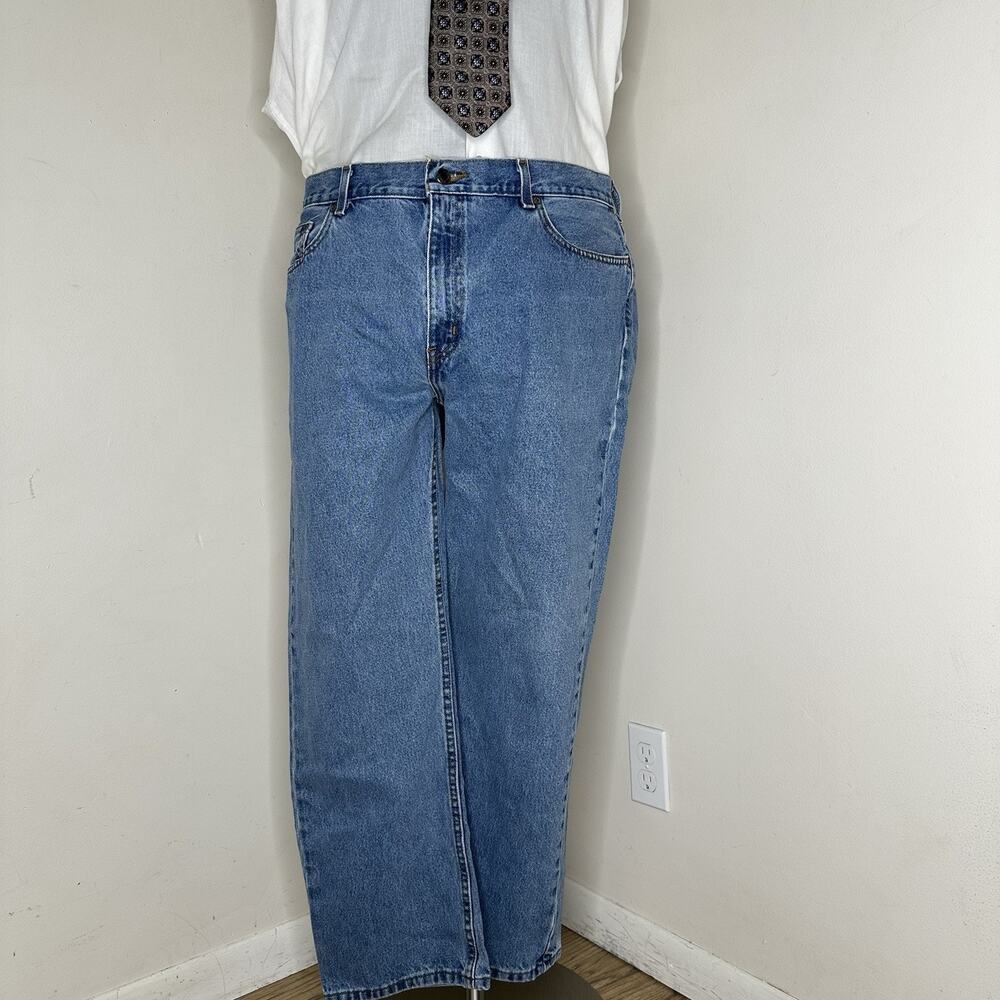 Mens 38x30 Jeans Blue Straight Medium Wash Denim Work Pants Trousers George